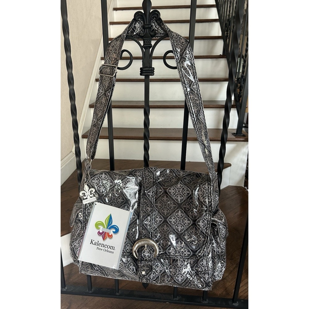 Kalencom New Orleans Diaper Bag Fleur de lis Black/Silver/Gold Eco-friendly